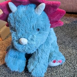 Adorable Plush Dinosaur Toy - Blue and Pink